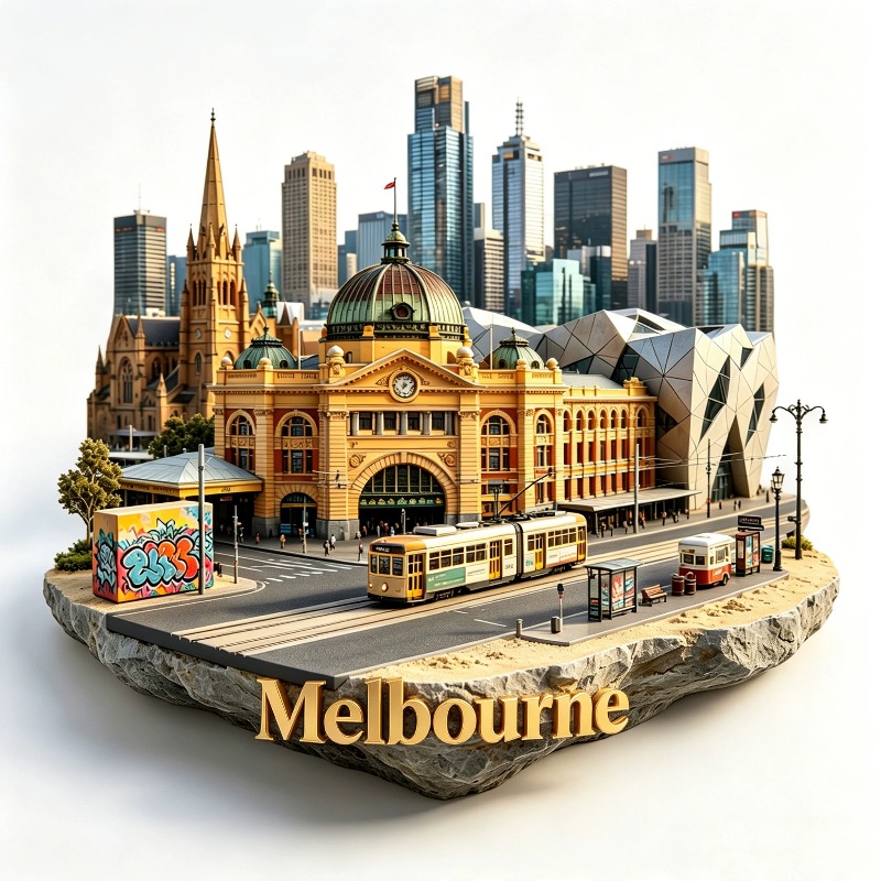 Home Decor Malaysia - Australia Melbourne Fridge Stickers Metal Material