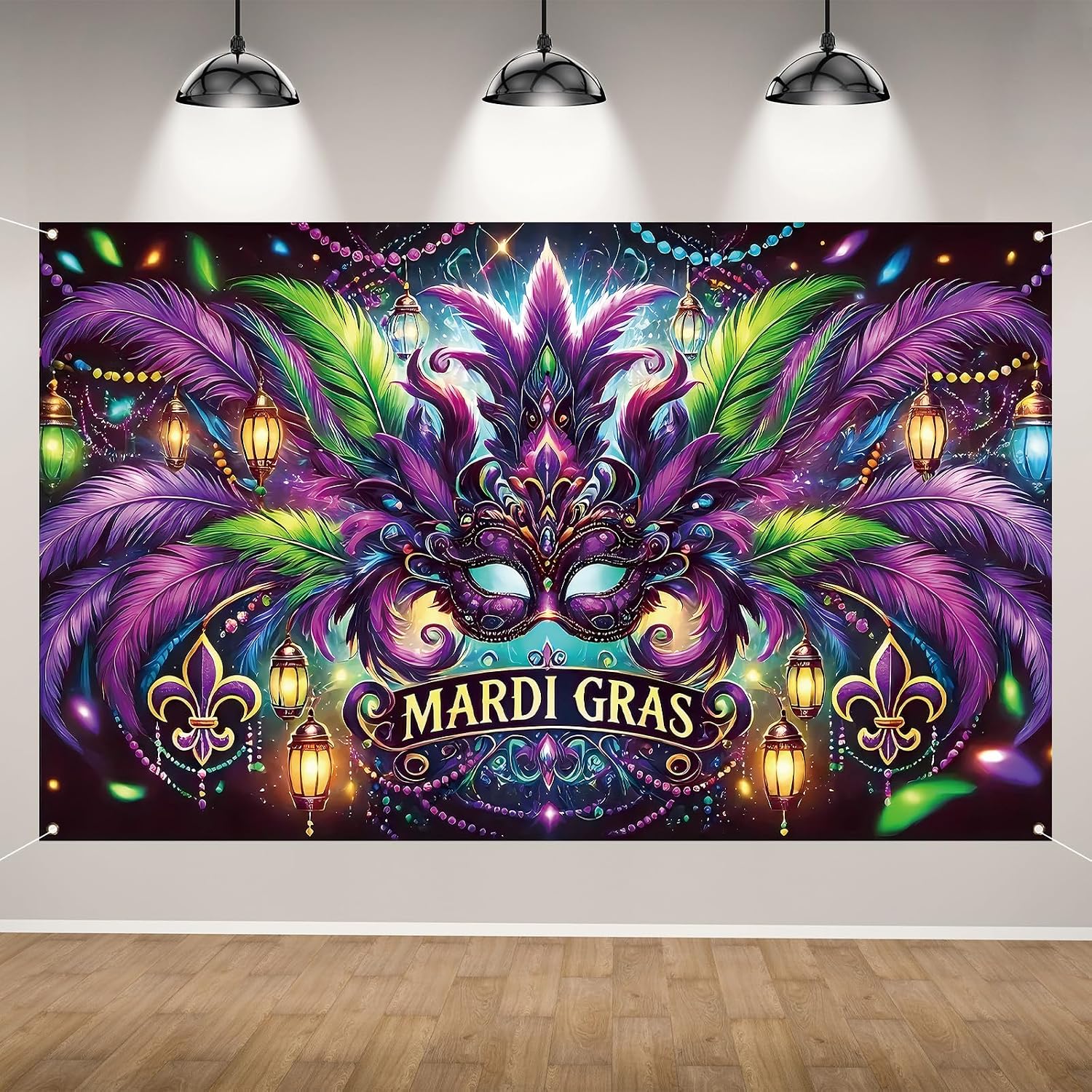 Home Decor New Orleans - Mardi Gras Photography Backdrop Banner, New