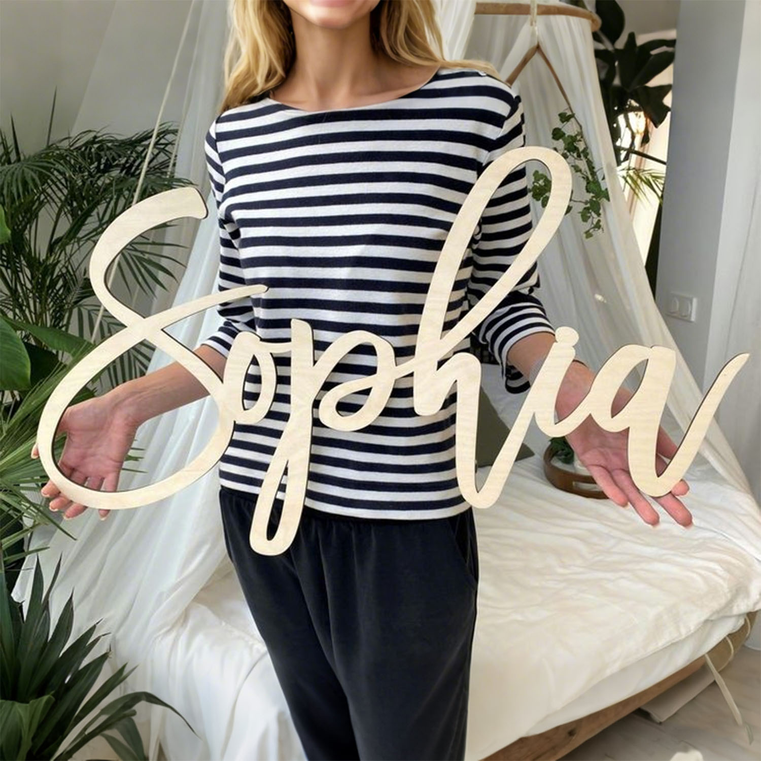 Home Decor Zone - 1pc personalized wooden surname brand, custom