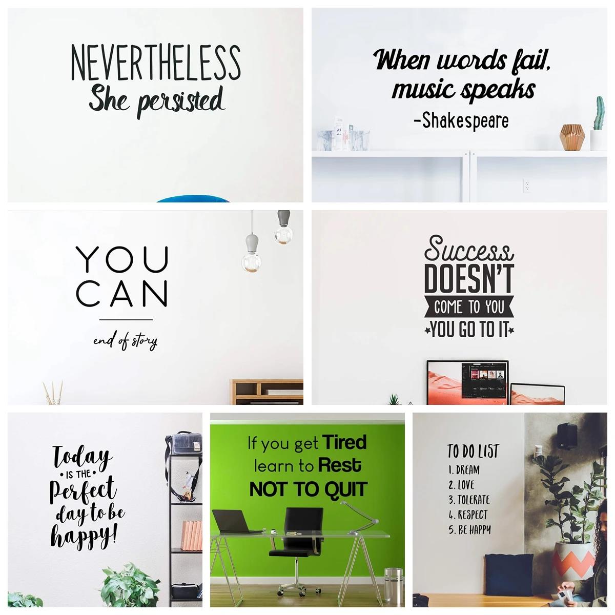 Home Decor Window Blinds - 1pc Quotes Wall Sticker Self-adhesive Vinyl
