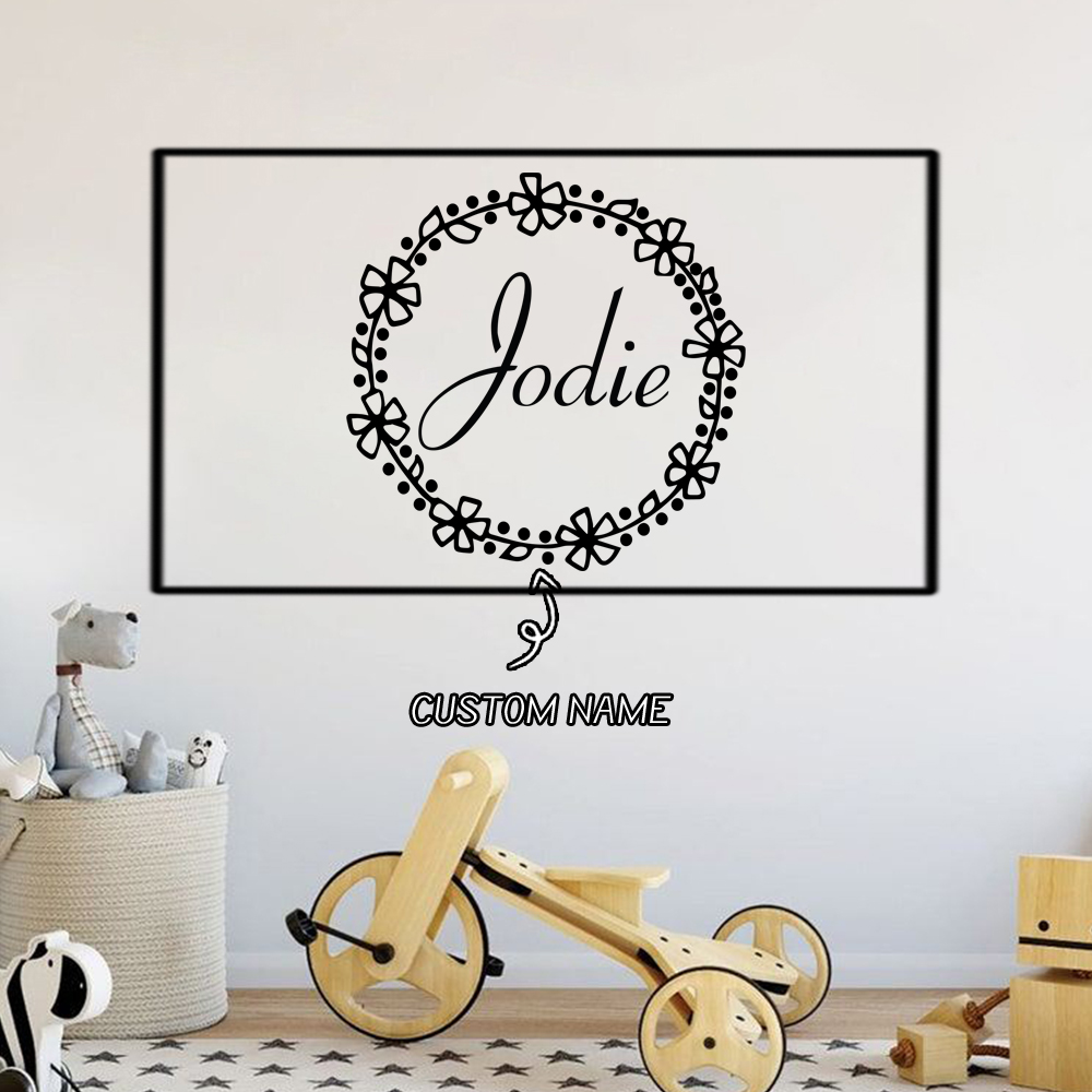 Home Decor Sticker - 1PC Lovely Wreath Custom Text Home