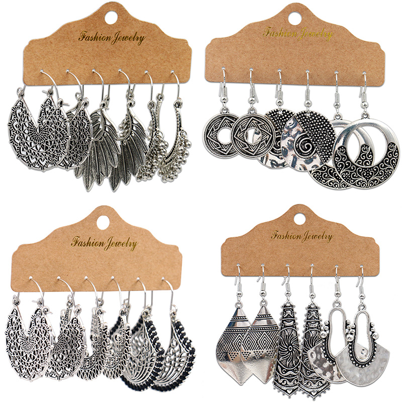 Boho Wind Chimes - Antique Sliver-Plated Hollow Alloy Geometric Dangle