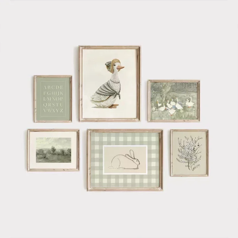 Home Decor Duck - Green Bohemian Nursery Gallery Wall Poster