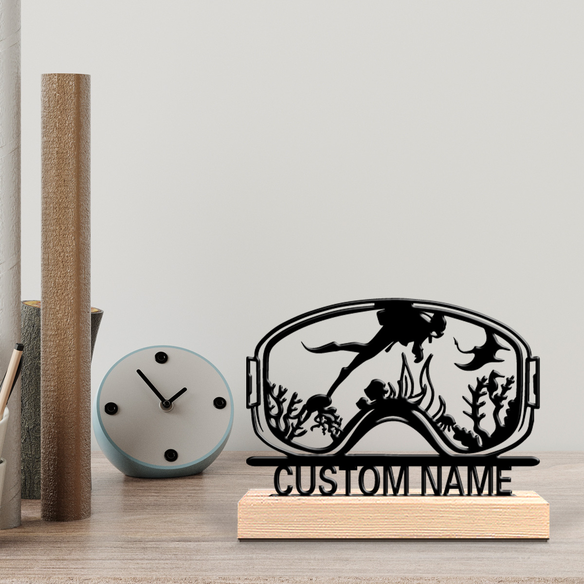 Home Decor Zone - 1pc Cute Personalized Custom Diving Wooden