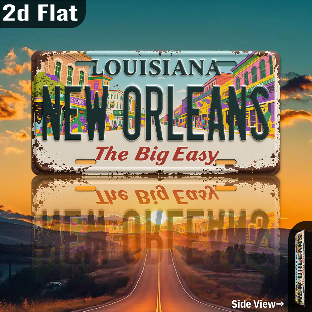 Home Decor New Orleans - Vintage New Orleans Louisiana Metal Wall