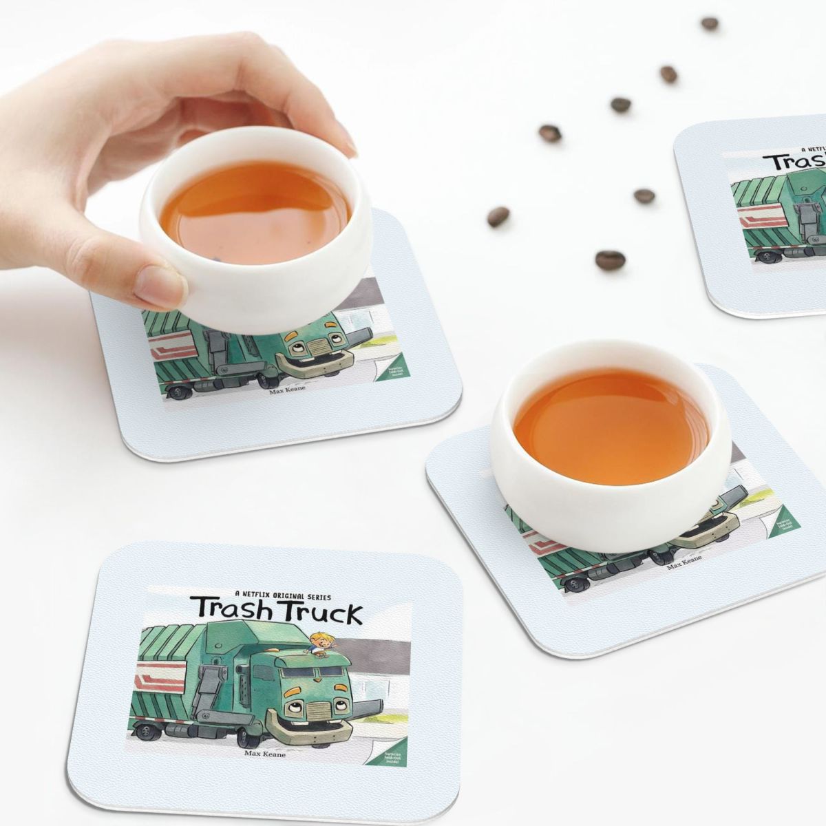 Home Decor Netflix - Trash Truck Cartoon Netflix Coasters PVC