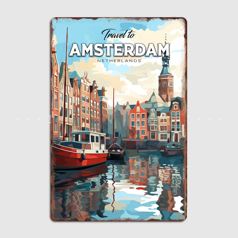 Home Decor Netherlands - Amsterdam Netherlands Travel Scenic Spot Retro