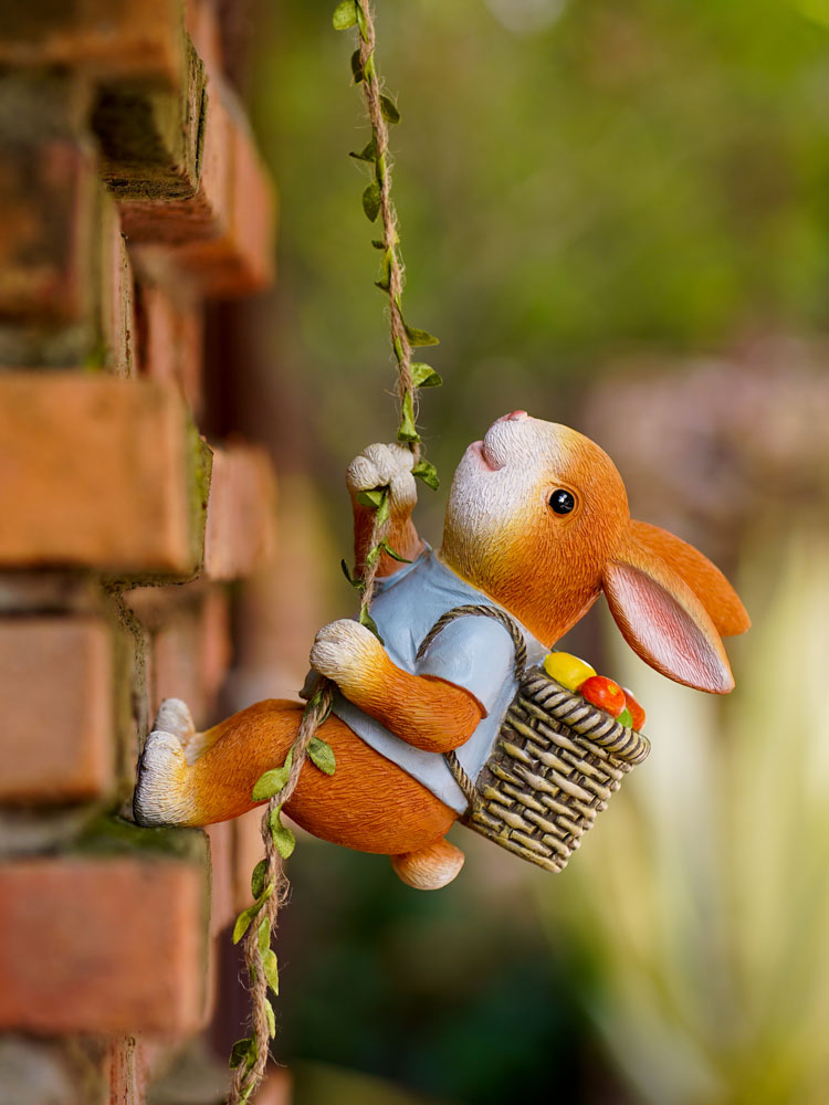 Home Decor Duck - New Cute Resin Rabbit Statue Carrying
