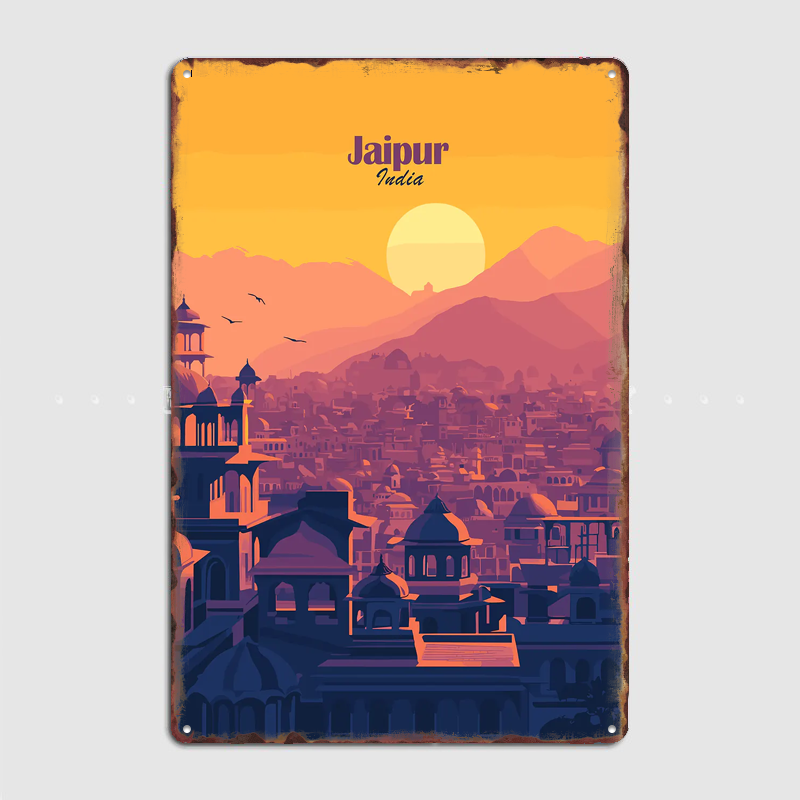 Home Decor Jaipur - Jaipur Cityscape Sunset Travel Scenery Posters