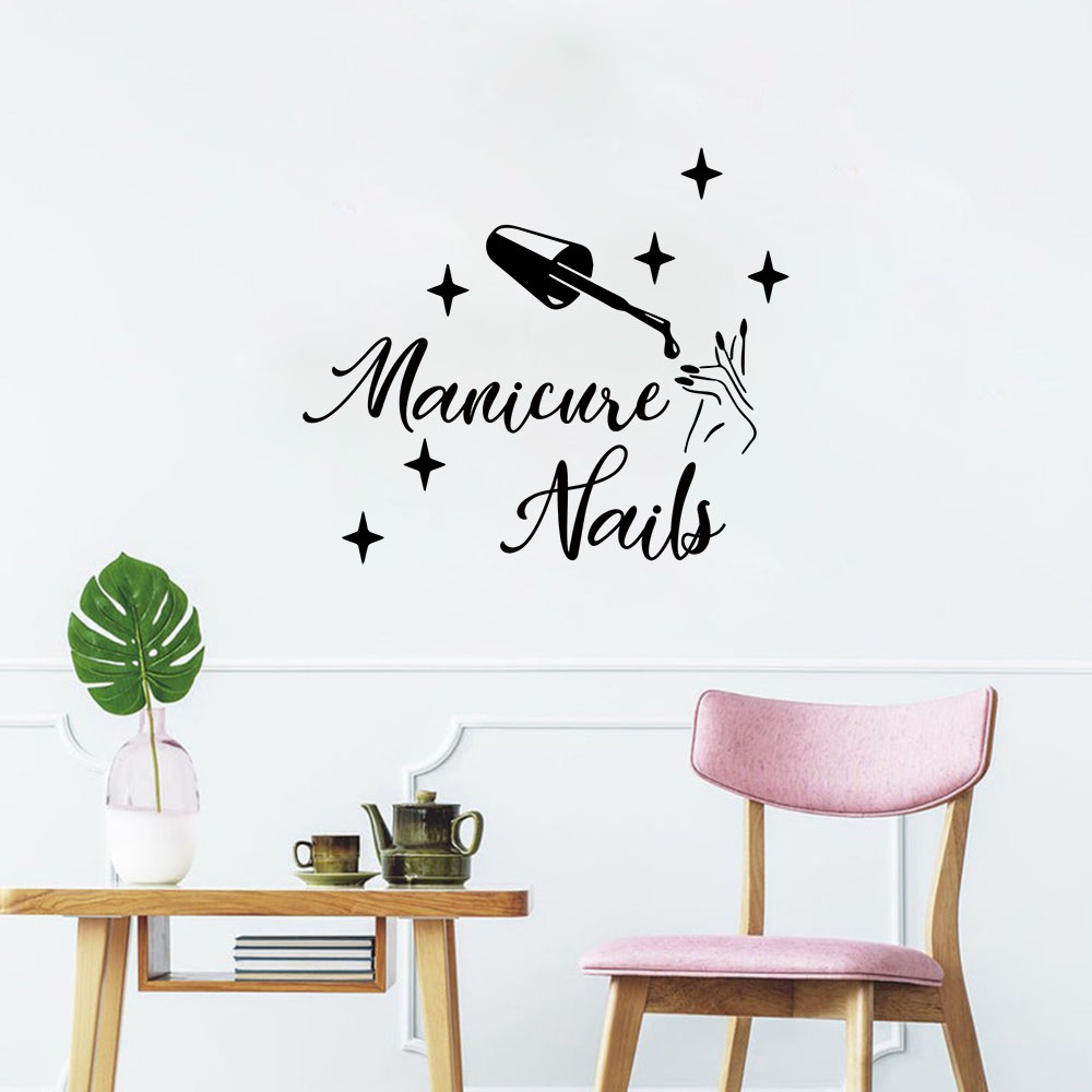 Home Decor Sticker - 1PC Creative Manicure Personalized Text Decorative