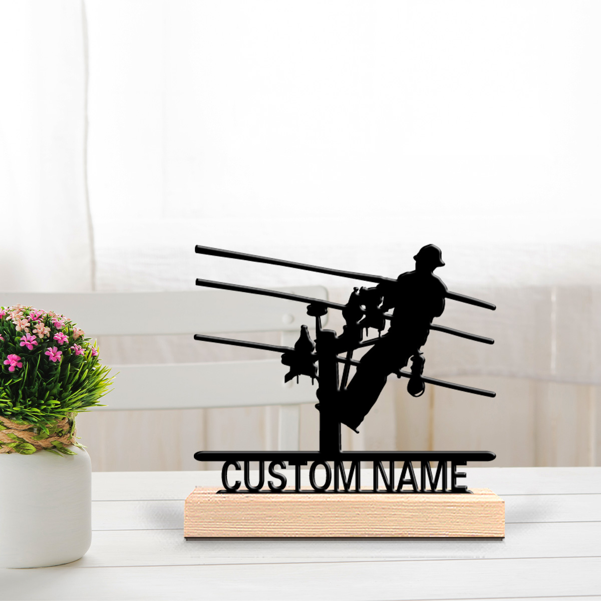 Home Decor Zone - 1pc Stylish Personalized Custom Electrician Metal