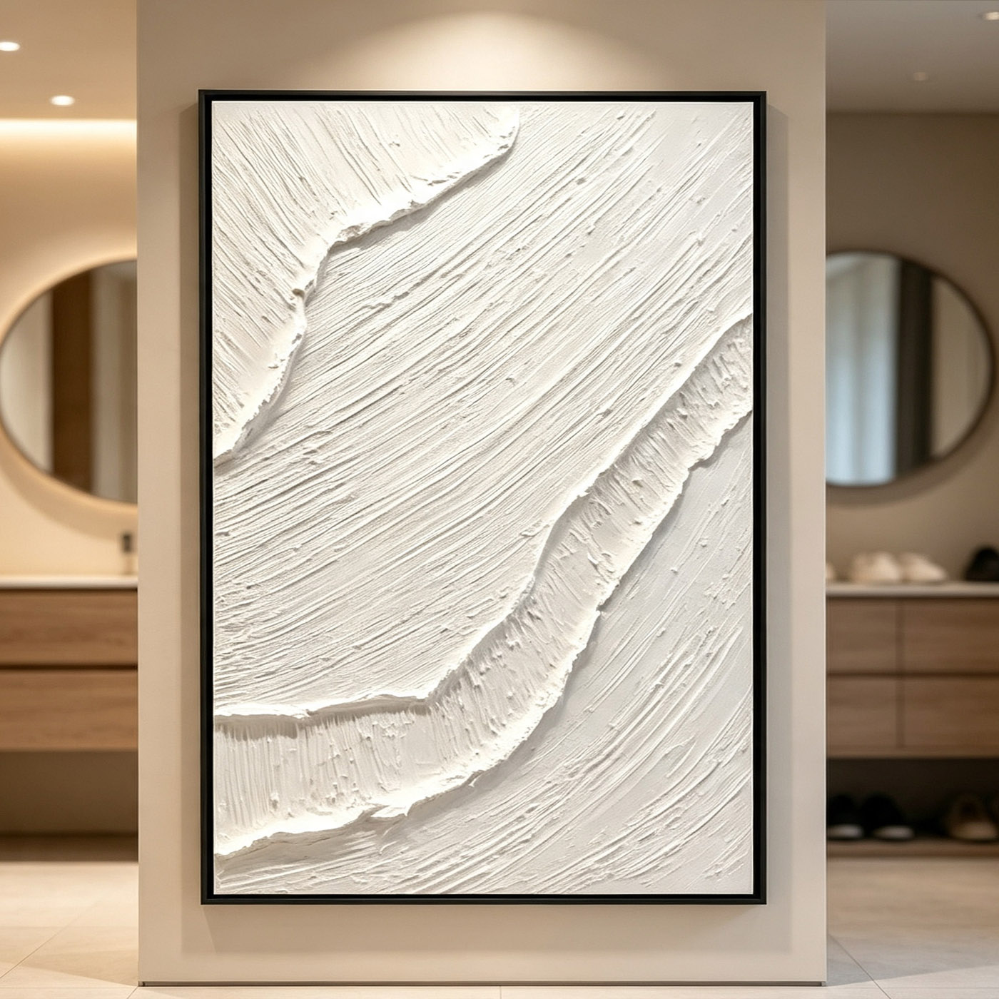 Hand-Painted White 3D Thick Te - огляд і ціна Home Decor White