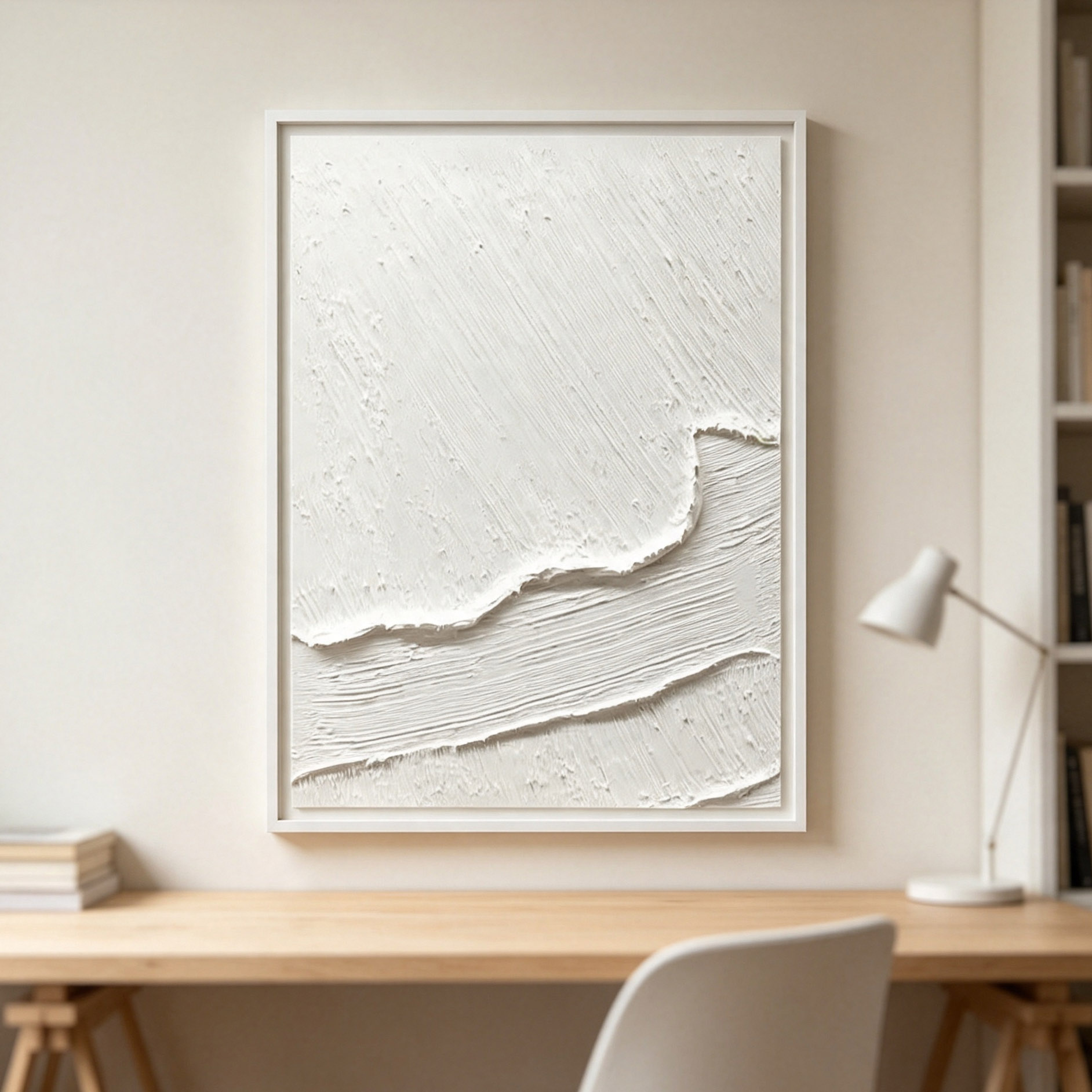 Hand-Painted White 3D Thick Te - огляд і ціна Home Decor White