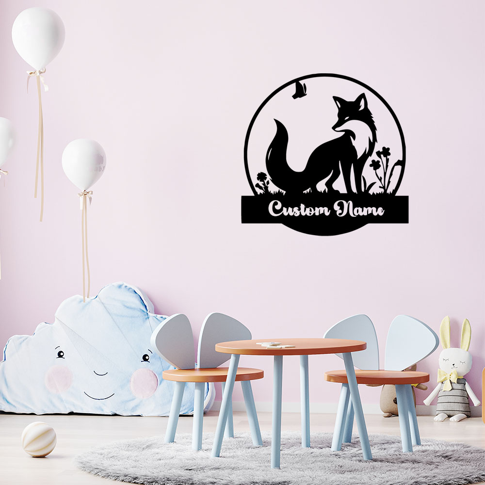 1PC Fashion Fox Customizable N - огляд і ціна Home Decor Sticker