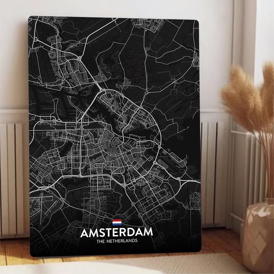 Custom Amsterdam City Map Meta - огляд і ціна Home Decor Netherlands