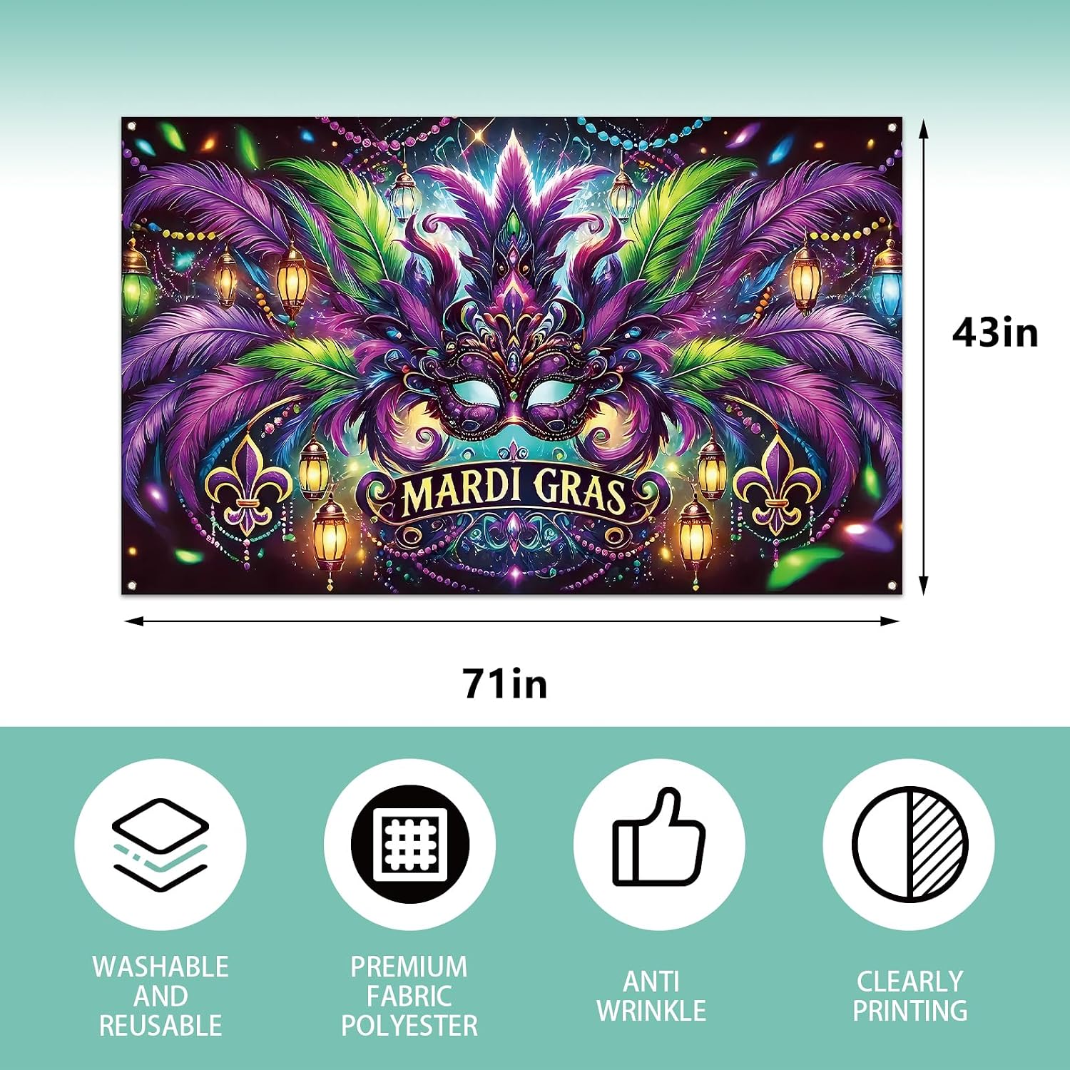Mardi Gras Photography Backdro - огляд і ціна Home Decor New Orleans