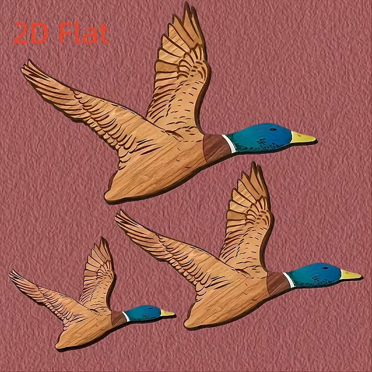 3Pcs Flying Mallard Duck Woode - огляд і ціна Home Decor Duck