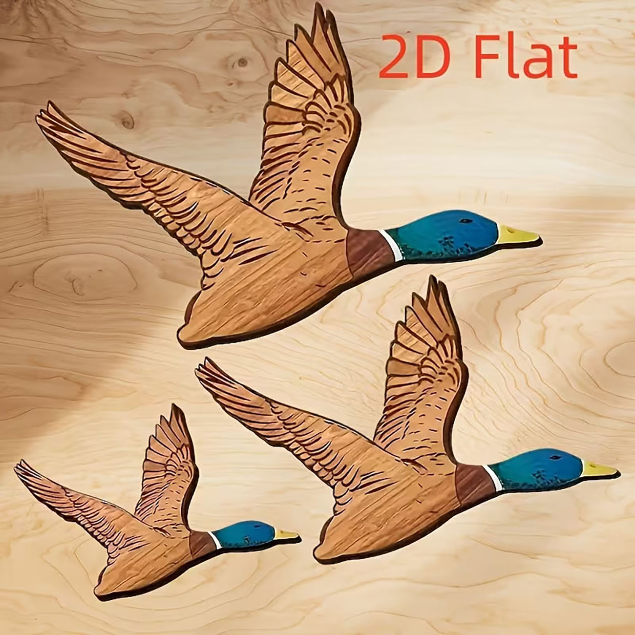 3Pcs Flying Mallard Duck Woode - огляд і ціна Home Decor Duck