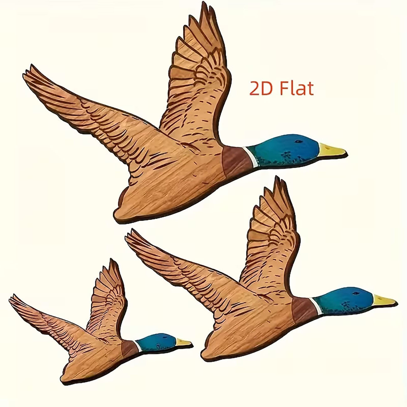 3Pcs Flying Mallard Duck Woode - огляд і ціна Home Decor Duck