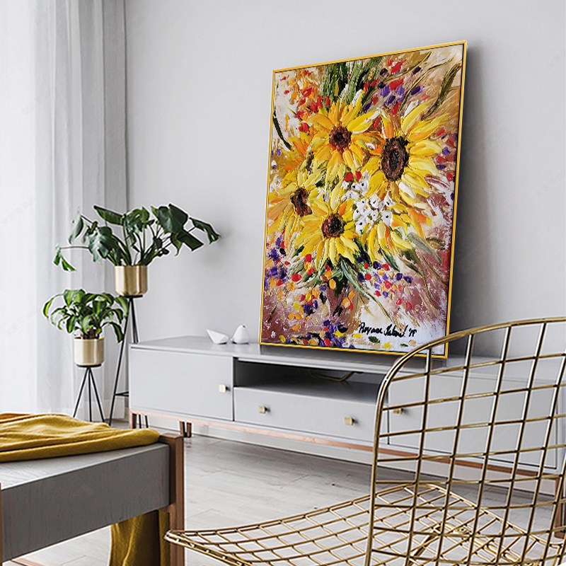 Vibrant 3D Impasto Sunflower O - огляд і ціна Home Decor Color Palettes