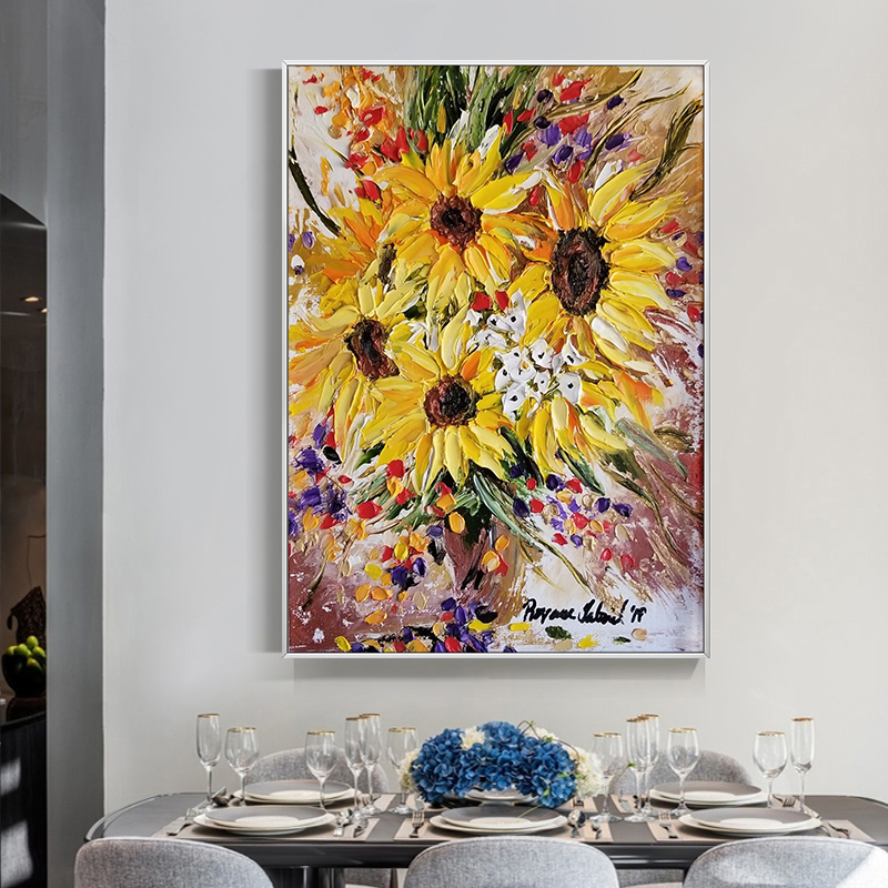 Vibrant 3D Impasto Sunflower O - огляд і ціна Home Decor Color Palettes