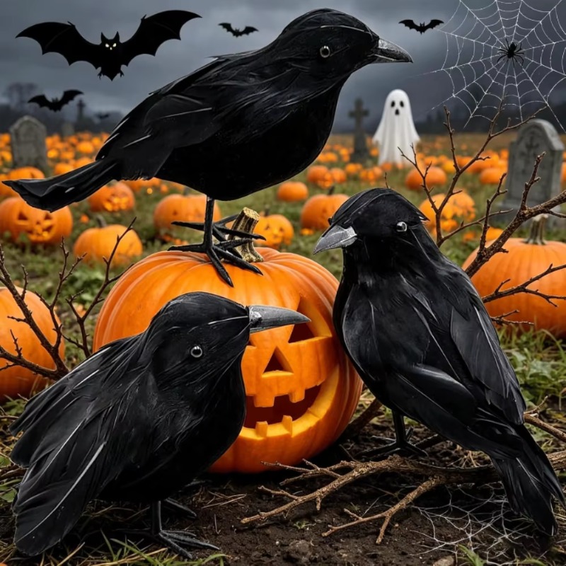 1PC Black Crow Halloween Decor - огляд і ціна Home Decor Halloween