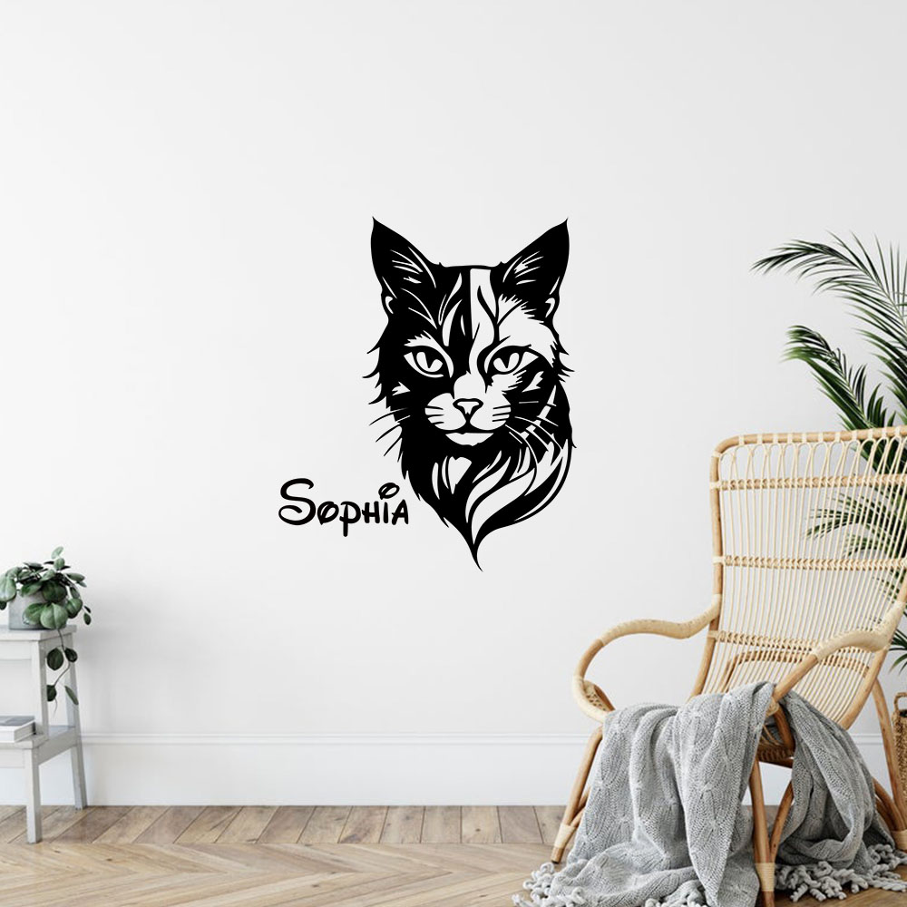 1PC Cute Cat Personalized Name - огляд і ціна Home Decor Sticker