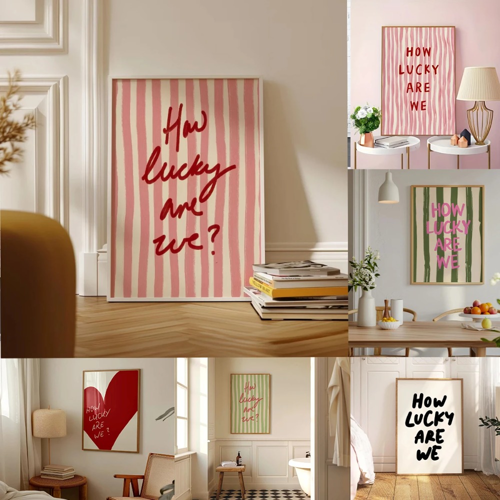 How Lucky Are We Pink Red Stri - огляд і ціна Home Decor How To
