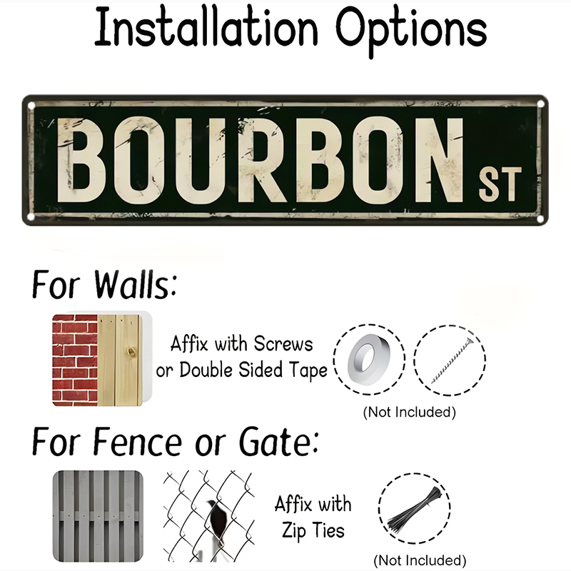 Vintage Bourbon St Metal Sign  - огляд і ціна Home Decor New Orleans