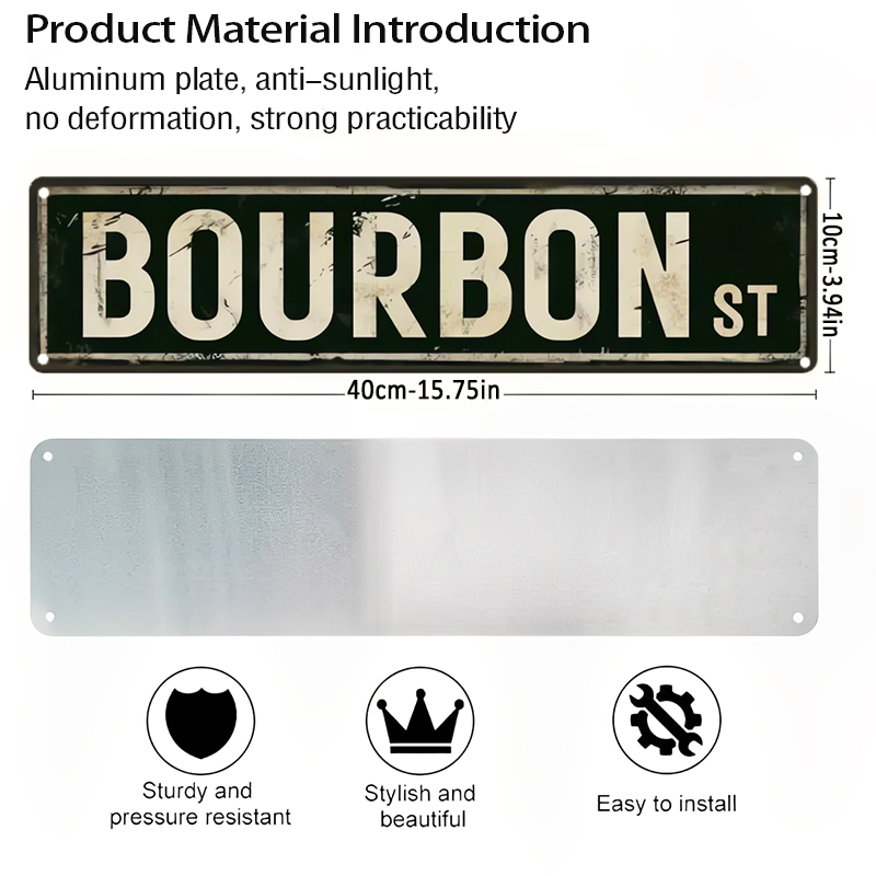 Vintage Bourbon St Metal Sign  - огляд і ціна Home Decor New Orleans